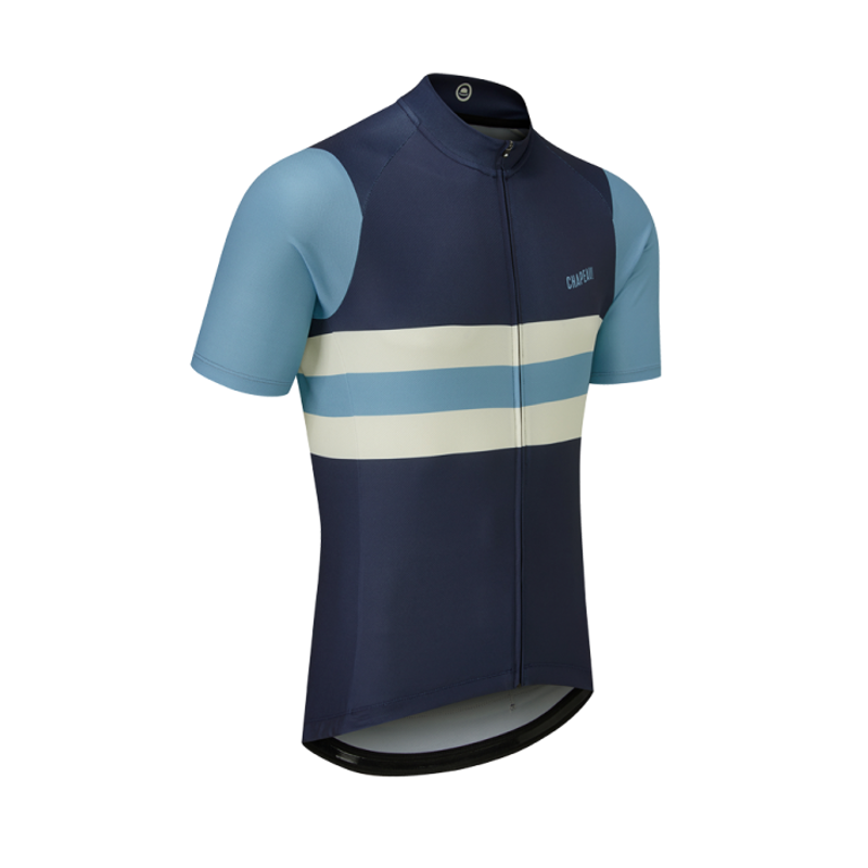 Chapeau Tempo Stripe Short Sleeve Jersey Deep Ocean/Exe Blue-2